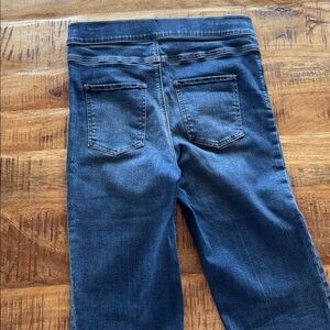 SPANX Denim pull on Flare Jeans with frayed hem